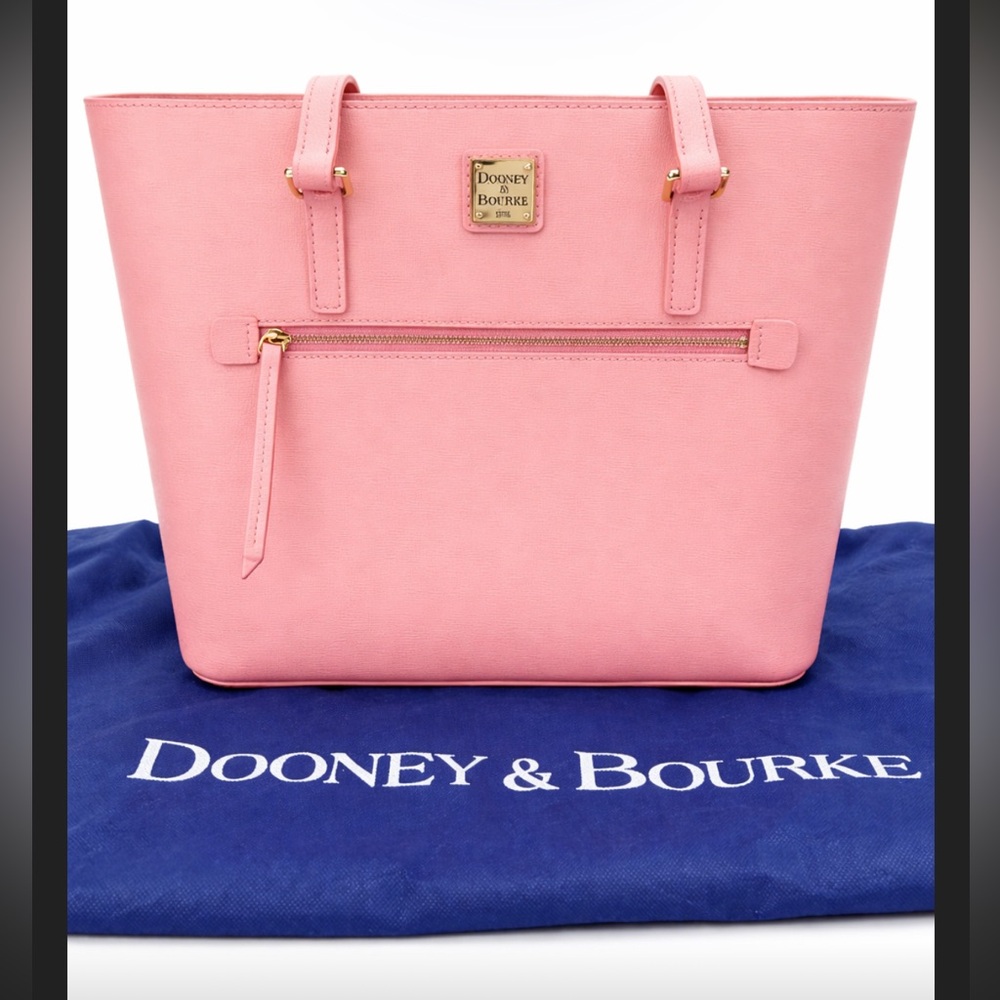 Dooney & Bourke Saffiano Leather Shopper Tote- Pale Pink, Retired- W/ Dust Bag